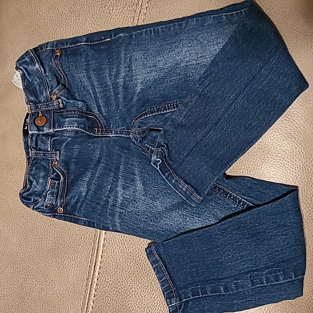 Kidpik straight skinny jeans girls size 4 with waist adjusters GUC.